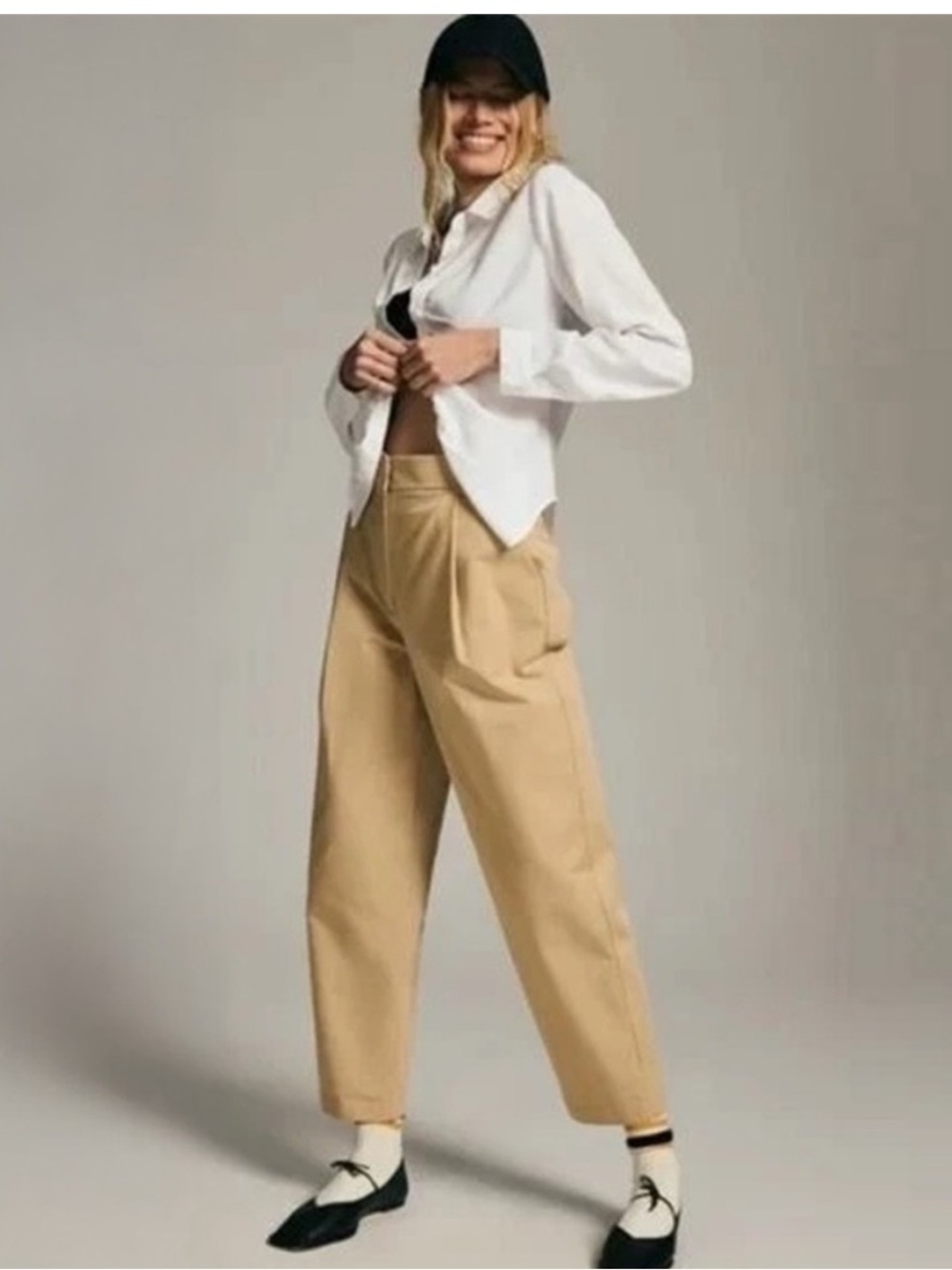 ▪️Anthropologie x Exquise High Rise Rolled-Hem Pleated Chinos In Cedar S